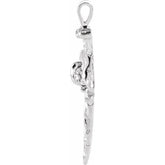 Platinum Nail Design Cross Pendant